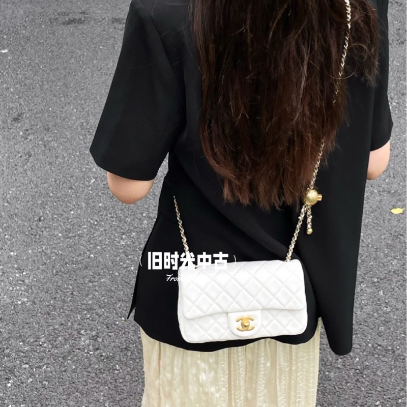 Chanel金球cf20白金大方胖cf大mini 芯片款 #6月離櫃撿漏價 #全新全配🈶購證-6