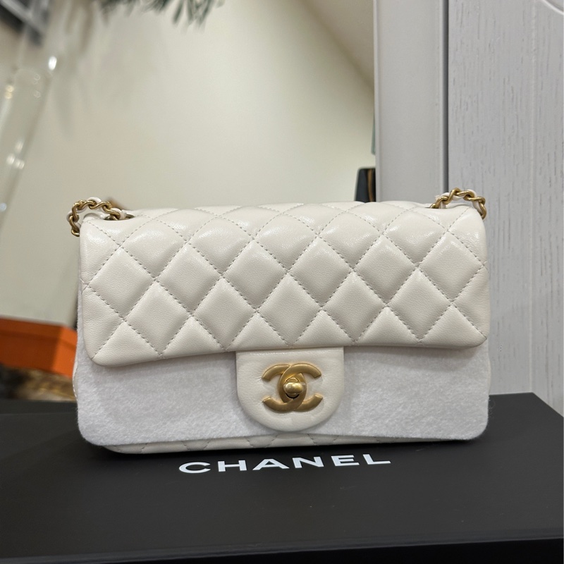 Chanel金球cf20白金大方胖cf大mini 芯片款 #6月離櫃撿漏價 #全新全配🈶購證-8