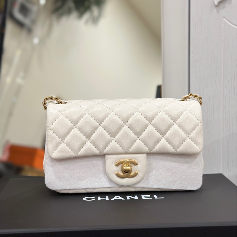 Chanel金球cf20白金大方胖cf大mini 芯片款 #6月離櫃撿漏價 #全新全配🈶購證-9