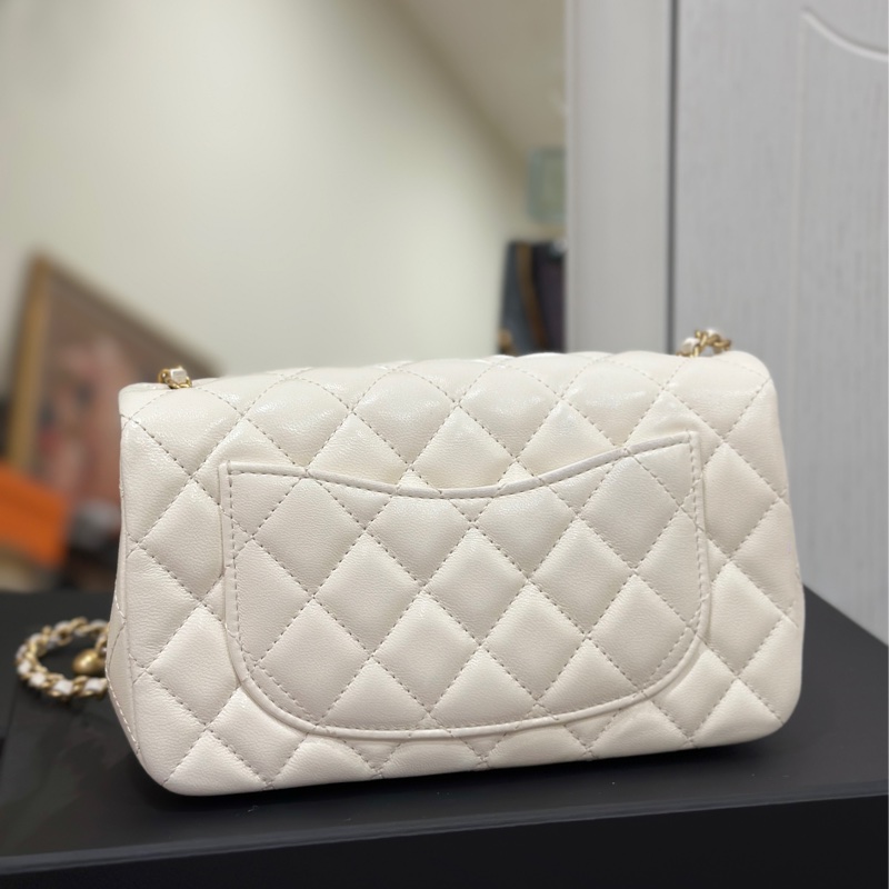 Chanel金球cf20白金大方胖cf大mini 芯片款 #6月離櫃撿漏價 #全新全配🈶購證-13