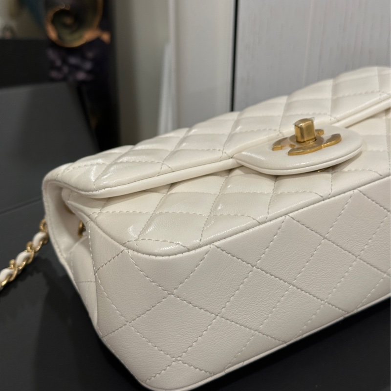 Chanel金球cf20白金大方胖cf大mini 芯片款 #6月離櫃撿漏價 #全新全配🈶購證-16