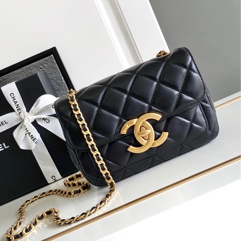 Chanel 24b黑金方胖子大logo 芯片款 #專櫃22萬入手🈶購證 #全新閒置帶膜