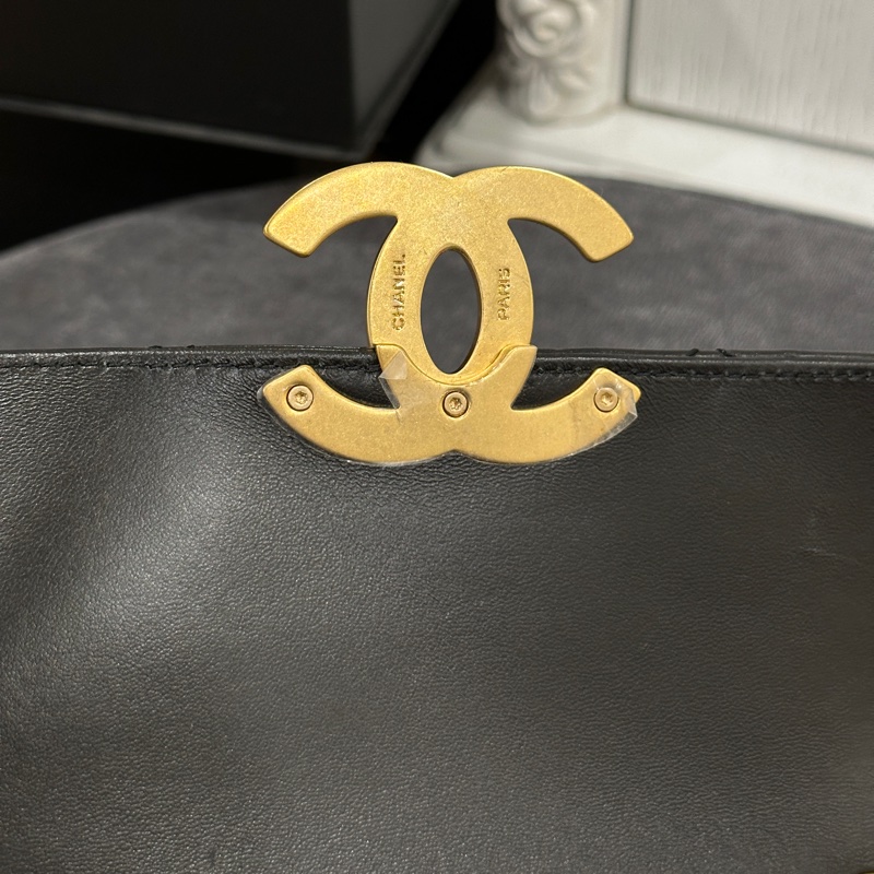 Chanel 24b黑金方胖子大logo 芯片款 #專櫃22萬入手🈶購證 #全新閒置帶膜-22
