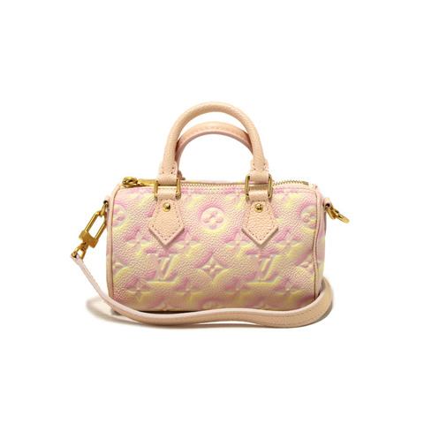 Louis Vuitton Pink Summer Stardust Monogram Empreinte Leather Nano Speedy Bag