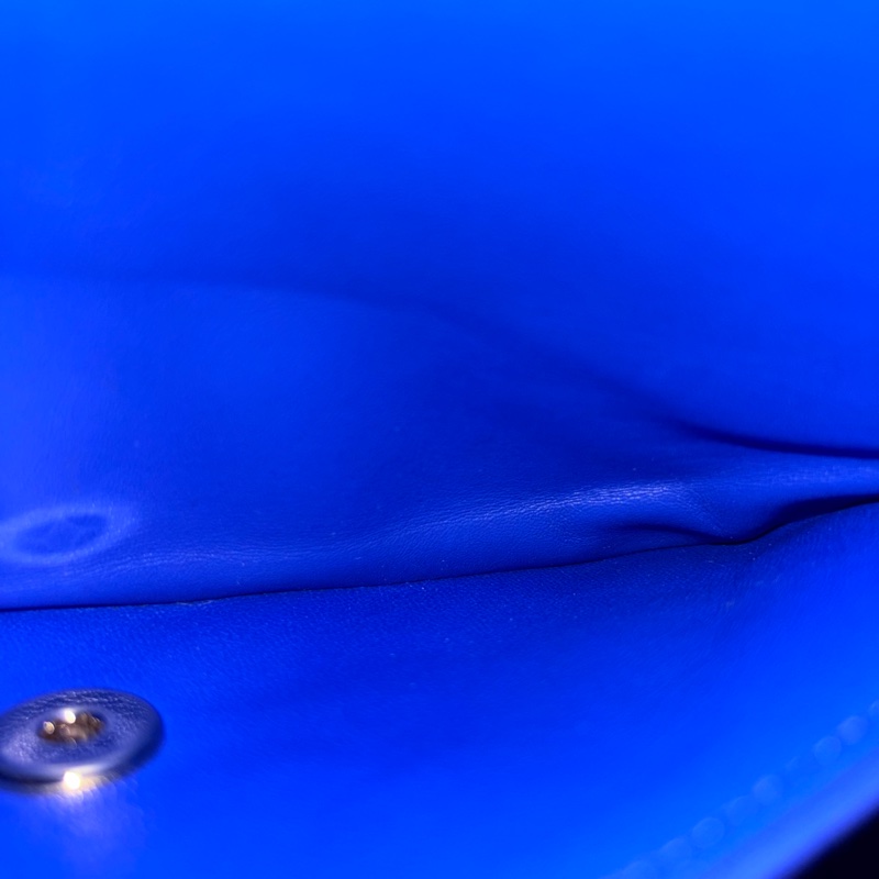 99新🆕Chanel寶藍色金扣羊皮CF23鏈條手提斜挎包🧵-18