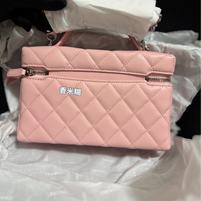 Chanel香奈兒25B流星扣限定粉長盒子手柄-4