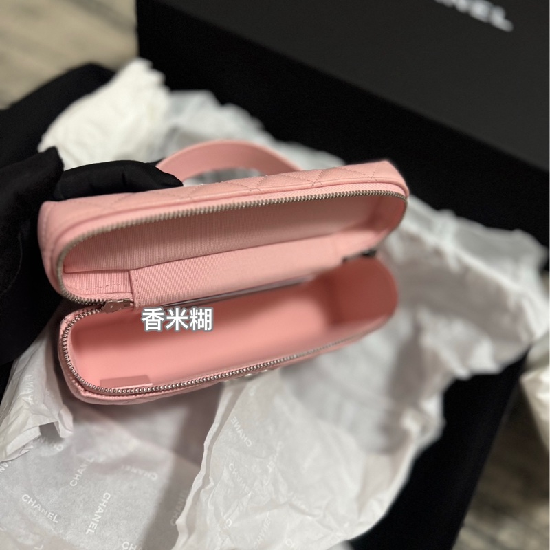 Chanel香奈兒25B流星扣限定粉長盒子手柄-7