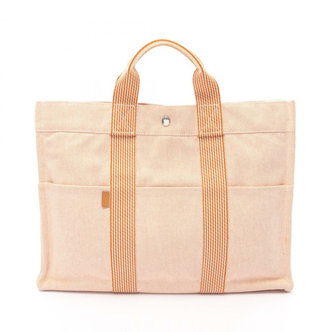 HERMES 新款 Fourre-tout 中型手袋 帆布 橘色 二手 女款 SHW