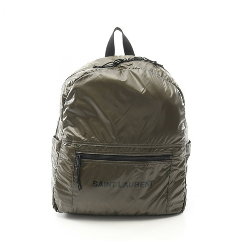 SAINT LAURENT Nux Rucksack 背包 623698 尼龍卡其色 二手 女款