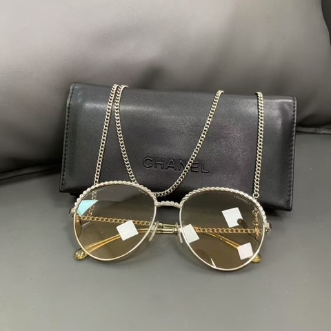 Chanel香奈兒Chanel太陽眼鏡編織鏈圓形墨鏡