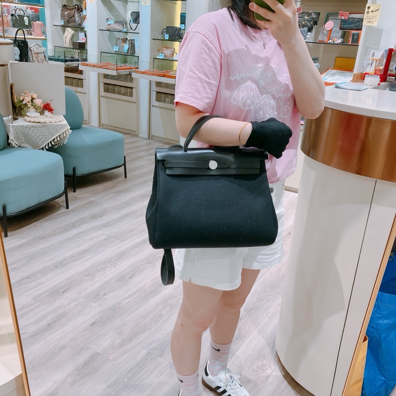 TK1749 HERMES 愛馬仕小號帆布兩用包包HERBAG 31 CANVAS-1