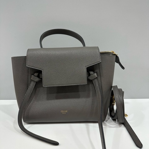Celine 189003 灰皮小鯰魚包 nano belt bag