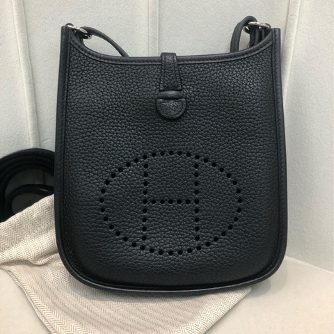 Hermes Mini Evelyne 黑銀色 XB554