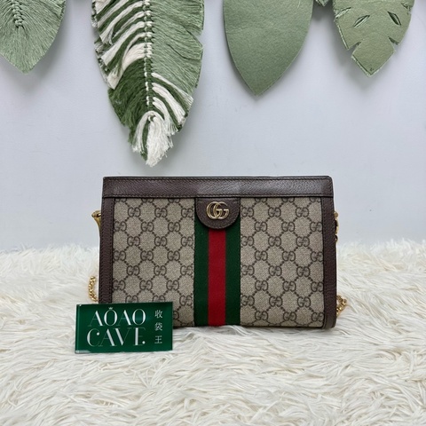 GUCCI Ophidia 經典老花WOC 鏈條包