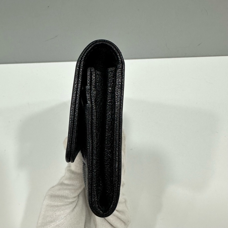 chanel 黑荔枝皮金釦中夾 boy-3