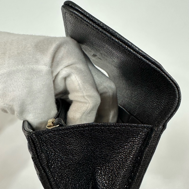 chanel 黑荔枝皮金釦中夾 boy-20