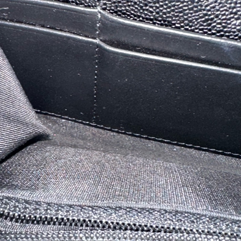 chanel 黑荔枝皮金釦中夾 boy-30