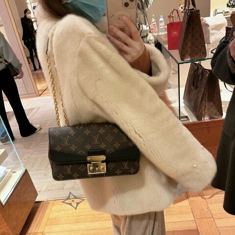 LV Marceau老花黑金扣郵差包 芯片款 24.5*15*6.5 99新 配件塵袋