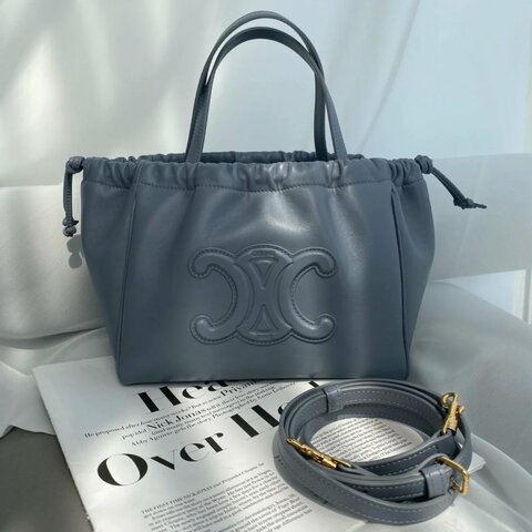 CELINE Cabas Triomphe灰金手提斜背包 22*18*13 99新配件塵袋