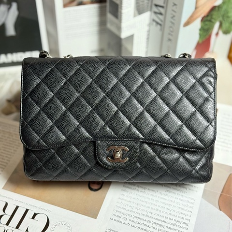 （櫃上參考價格40萬）Chanel jumbo 30 黑銀荔枝