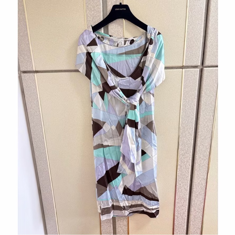 全新Emilio Pucci正品綢緞層次多種穿法洋裝 原價42790-2