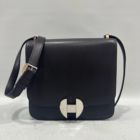Hermes 89黑銀釦斜背包 2002 ve皮 20cm c刻