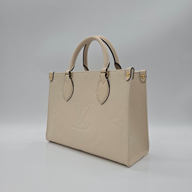 (超新♥️大全配) LOUIS VUITTON ON THE GO 小號 奶油白 牛皮 手提包 電腦包 斜背包|專櫃118,000-2