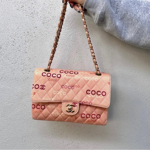 「JL精品代購」9新 Chanel 香奈兒粉膚色 coco 字母cf25
