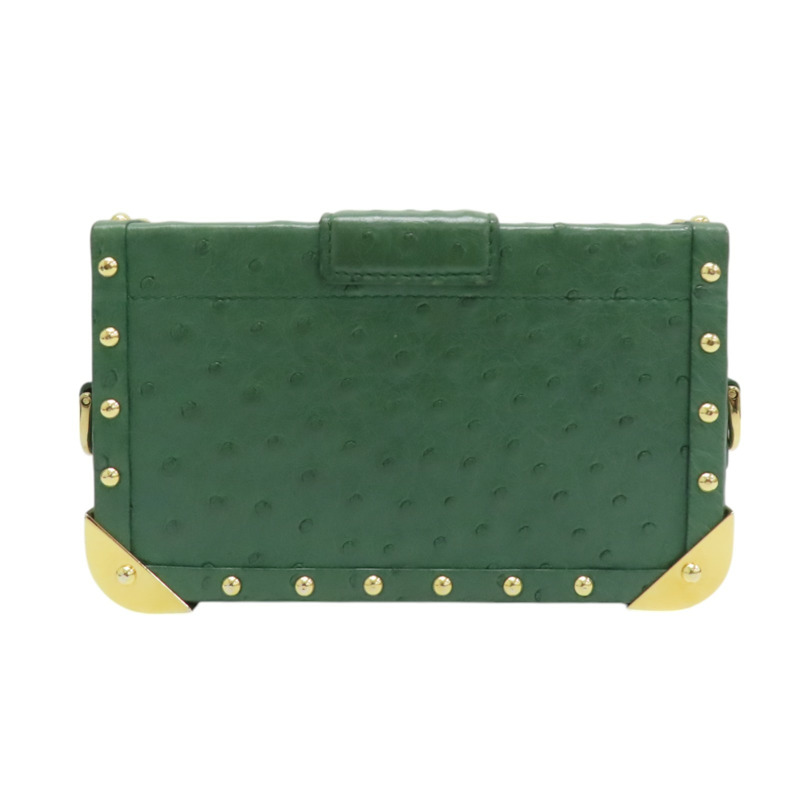綠色 鴕鳥皮 Mini Baggte Trunk 肩背 剪標 已售品 綠色-1