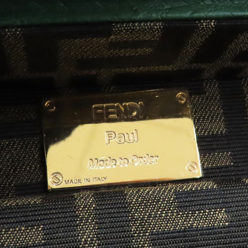 綠色 鴕鳥皮 Mini Baggte Trunk 肩背 剪標 已售品 綠色-6