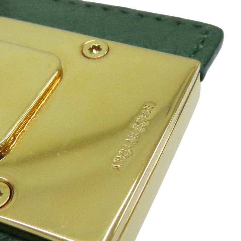 綠色 鴕鳥皮 Mini Baggte Trunk 肩背 剪標 已售品 綠色-9