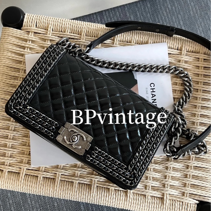 Chanel leboy25黑銀滾邊多鏈條 #全網唯一 #絕版收藏 #絕無僅有撿漏價🔥-0