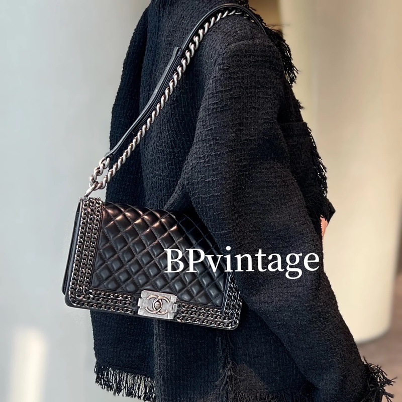 Chanel leboy25黑銀滾邊多鏈條 #全網唯一 #絕版收藏 #絕無僅有撿漏價🔥-1