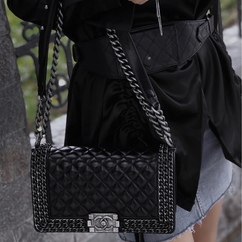Chanel leboy25黑銀滾邊多鏈條 #全網唯一 #絕版收藏 #絕無僅有撿漏價🔥-6