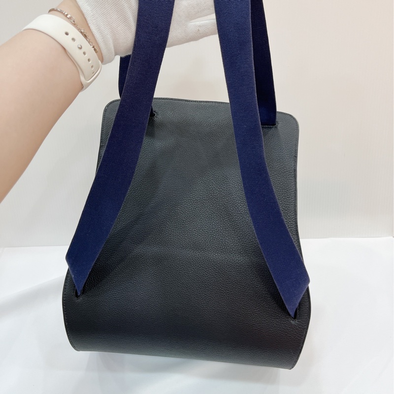 莉亞精品♡ Hermes 毛呢撞色後背包 二手美包-9