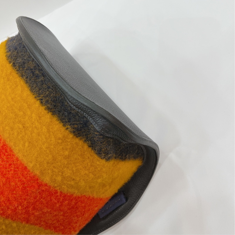 莉亞精品♡ Hermes 毛呢撞色後背包 二手美包-10