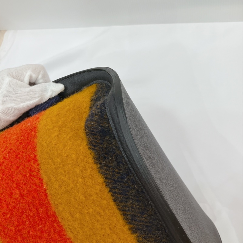 莉亞精品♡ Hermes 毛呢撞色後背包 二手美包-11