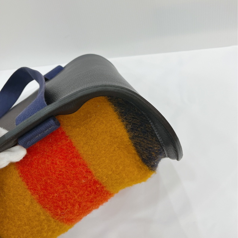 莉亞精品♡ Hermes 毛呢撞色後背包 二手美包-12