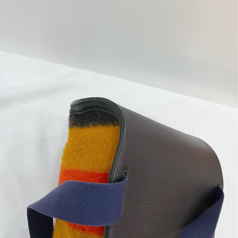 莉亞精品♡ Hermes 毛呢撞色後背包 二手美包-13