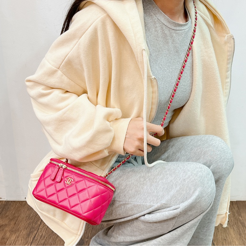 莉亞精品♡ Chanel Trendy cc 長盒子 桃色 99新-1