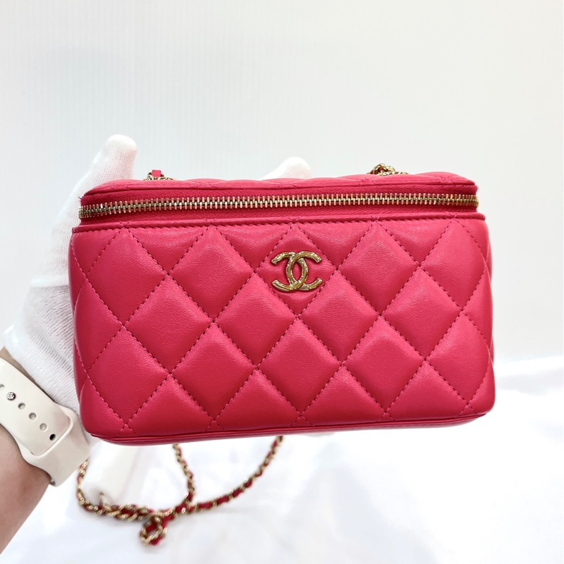 莉亞精品♡ Chanel Trendy cc 長盒子 桃色 99新-2