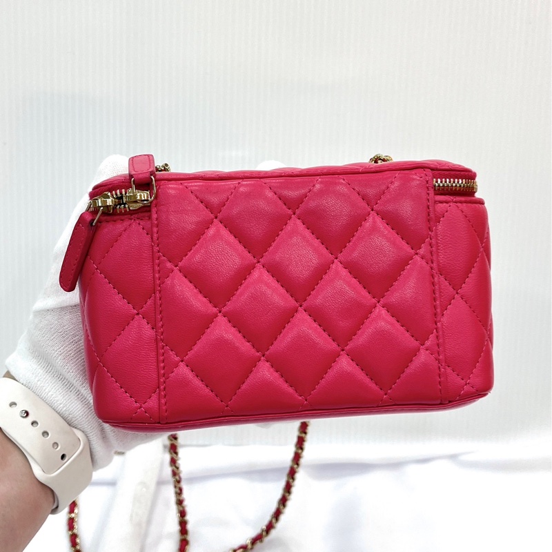 莉亞精品♡ Chanel Trendy cc 長盒子 桃色 99新-3