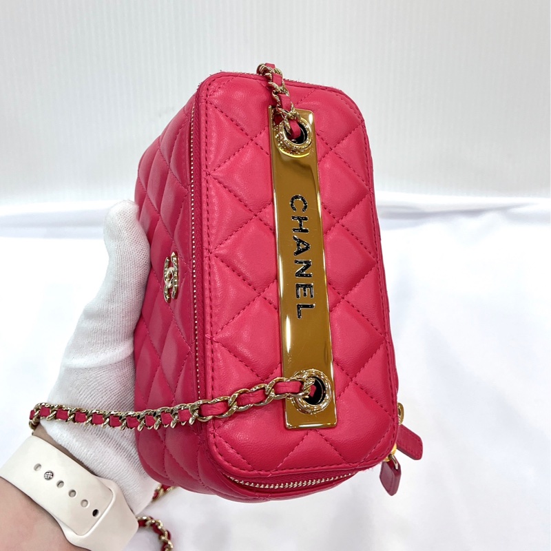 莉亞精品♡ Chanel Trendy cc 長盒子 桃色 99新-5