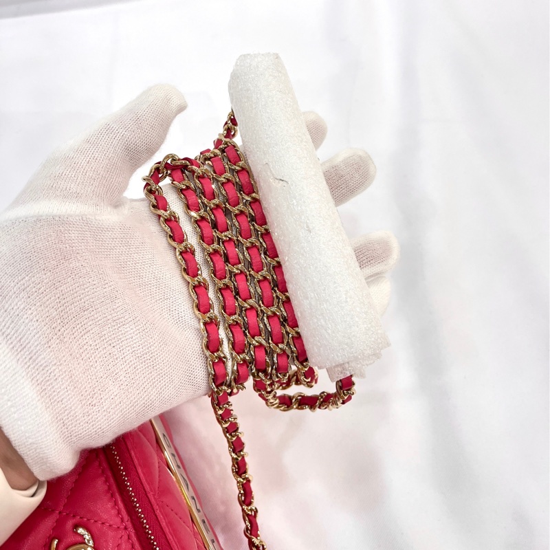 莉亞精品♡ Chanel Trendy cc 長盒子 桃色 99新-15