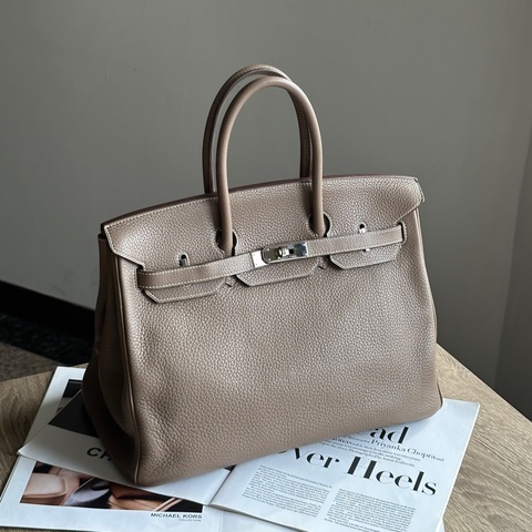 ‎˗ˏˋ 溢出屏幕的高級感 º· 𓈒꙳ ‎˖ Hermès Birkin35 大象灰 TC牛皮 銀釦 鉑金包