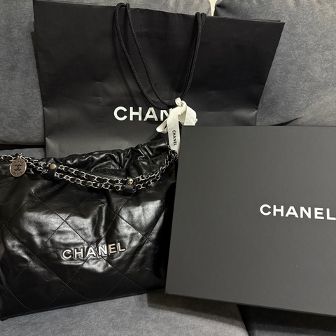 香奈兒22bag黑銀中號