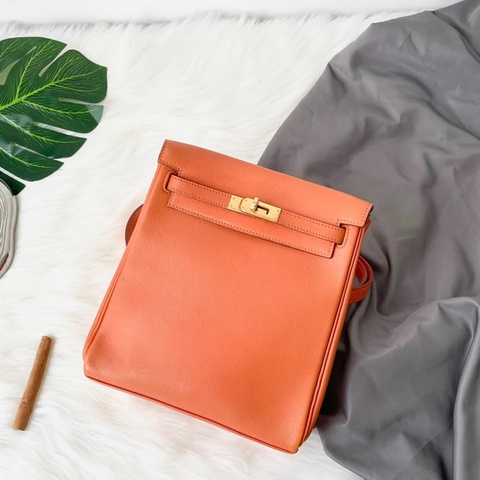 Hermes • Kelly Mini Ado 火焰橙金釦 Gulliver皮 ｜ 在台現貨