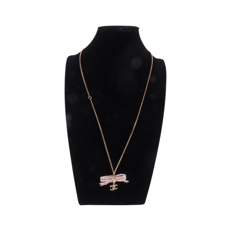 CHANEL 金屬/仿珍珠Necklace金扣項鏈-9
