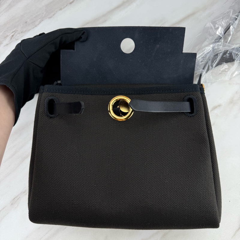 愛馬仕 Hermès Mini Herbag Zip 20  dark bronze 黑➕黑銅色 金釦 肩背包/ 斜背包-10