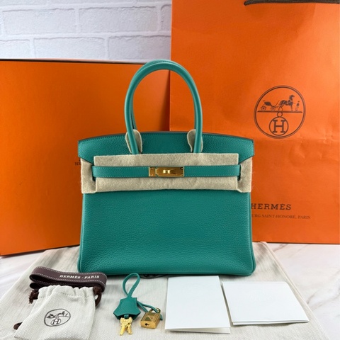 愛馬仕 Hermès  Birkin 30 togo U1 維羅納綠 金釦 柏金包